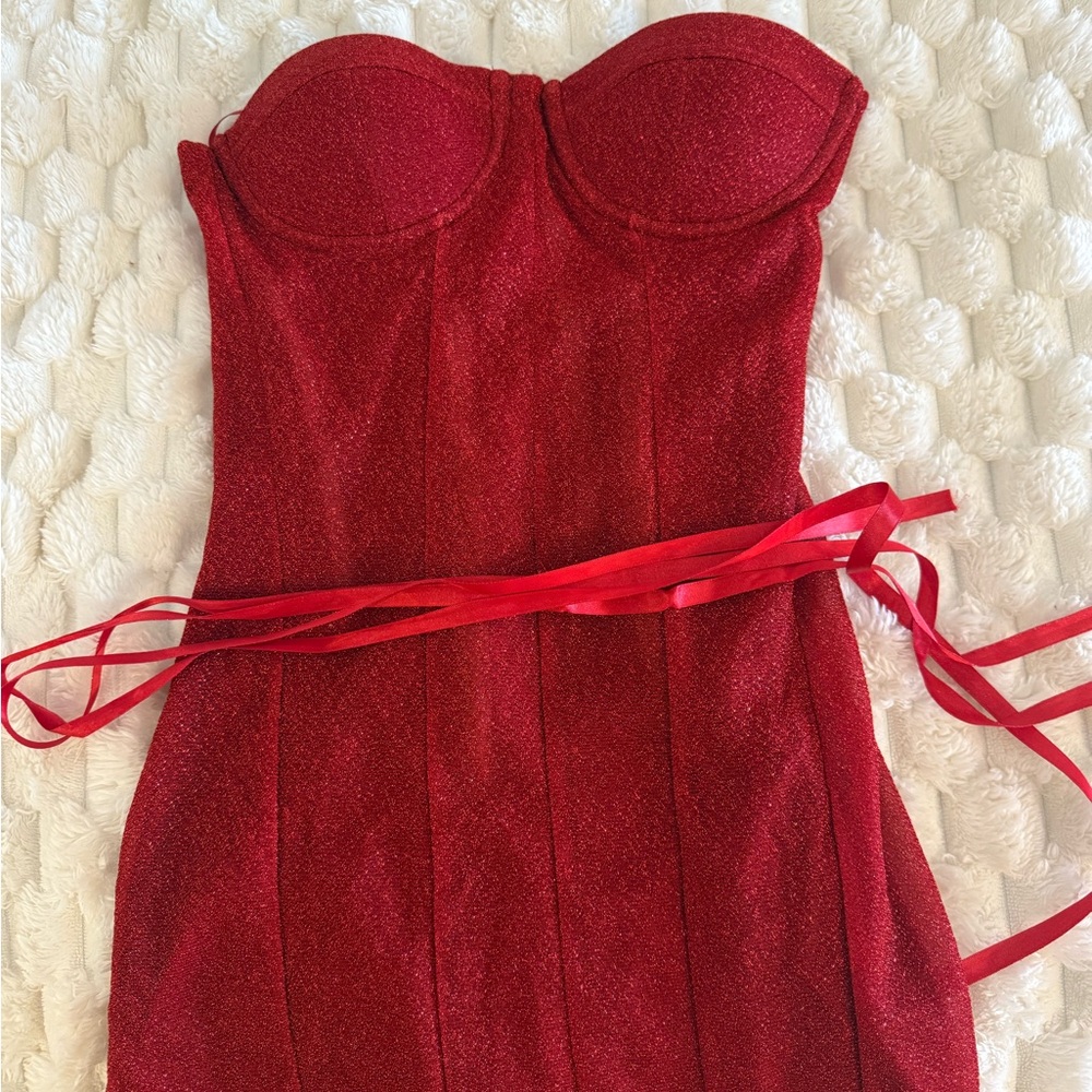Glamorous Strapless Red Dress